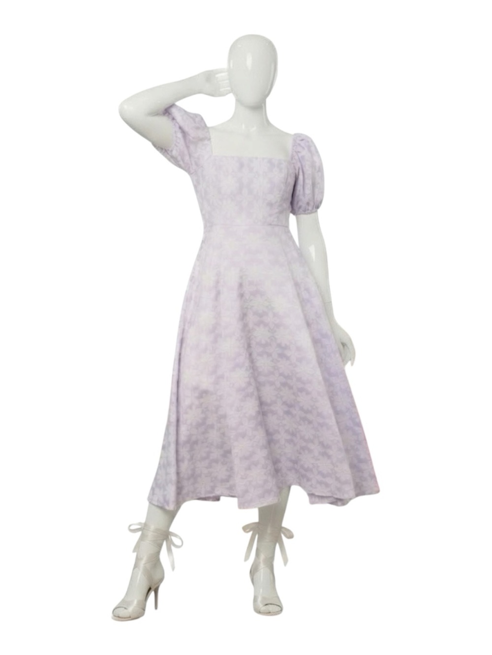 INA Beautiful lavender puff sleeve dress M L
